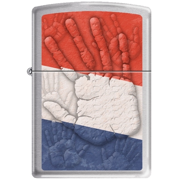 Zippo 2024 Zippo Custom Flag Hand Satin Chrome ZIP-207CI011183 - main